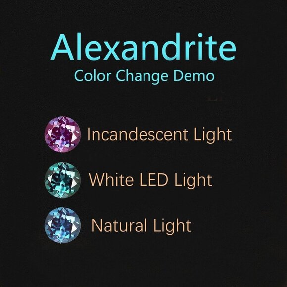 Pear Cut Alexandrite & Moissanite 2 piece Bridal Wedding engagement ring Rhodium - Picture 9 of 9